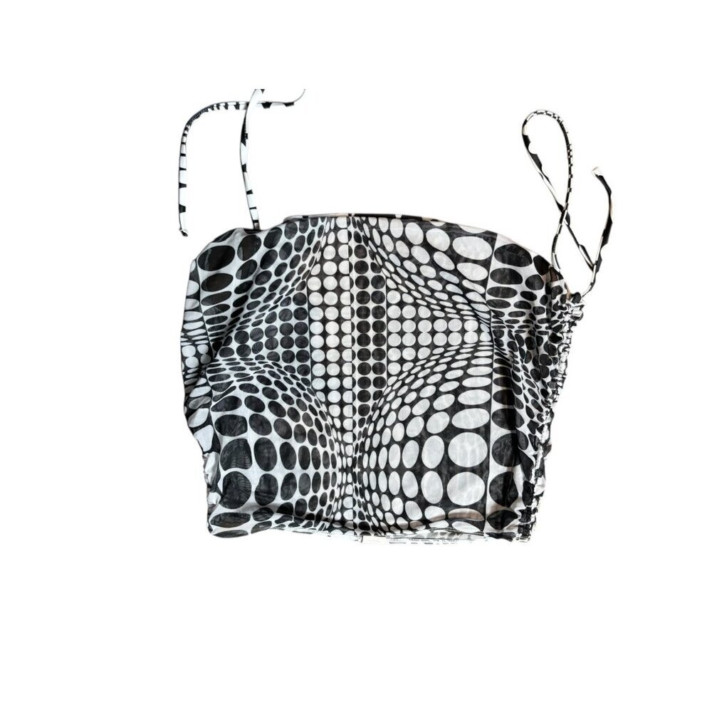 Women's Black & White See Thru Tube Top - Picture 2 of 5